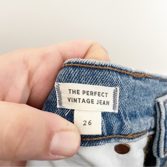 Madewell The Perfect Vintage Straight Leg Jeans Ainsworth Wash Raw Hem Size 26 - Picture 8 of 11